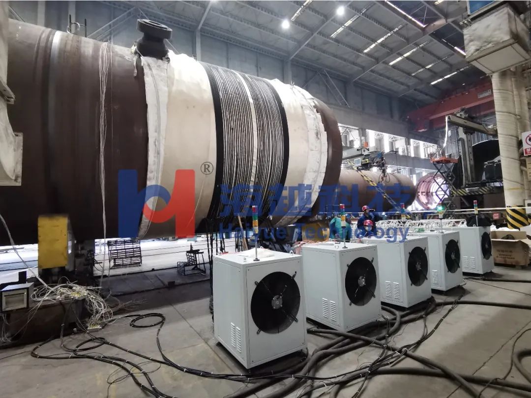 內(nèi)徑4000mm，壁厚288mm，熱處理溫度705±14℃（多臺(tái)大功率電源同頻同步運(yùn)行）